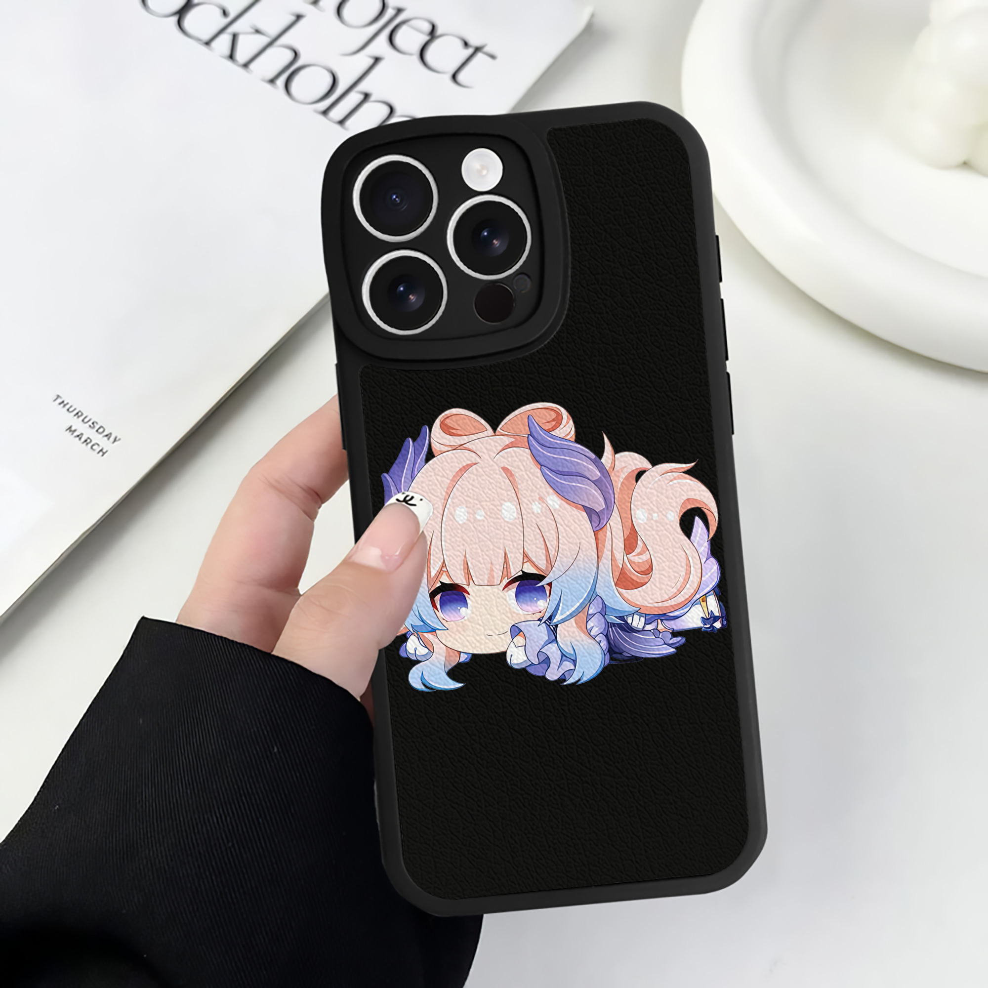 げんし神 珊瑚宮心海 サンゴノミヤ・ココミ genshin Sangonomiya Kokomi 【iPhone 16シリーズ対応】シリコンスマホケース（レザー調） 材質：シリコン
